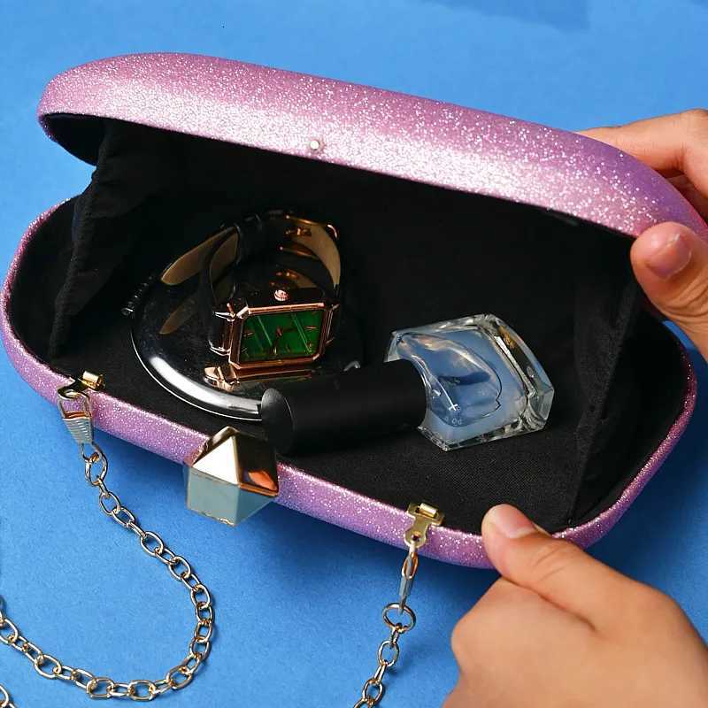 Elegant Glittering Lady Design Irregular Shaped Clutch Handbag for Women Fashion Evening Purses Wedding Party Bags H251027