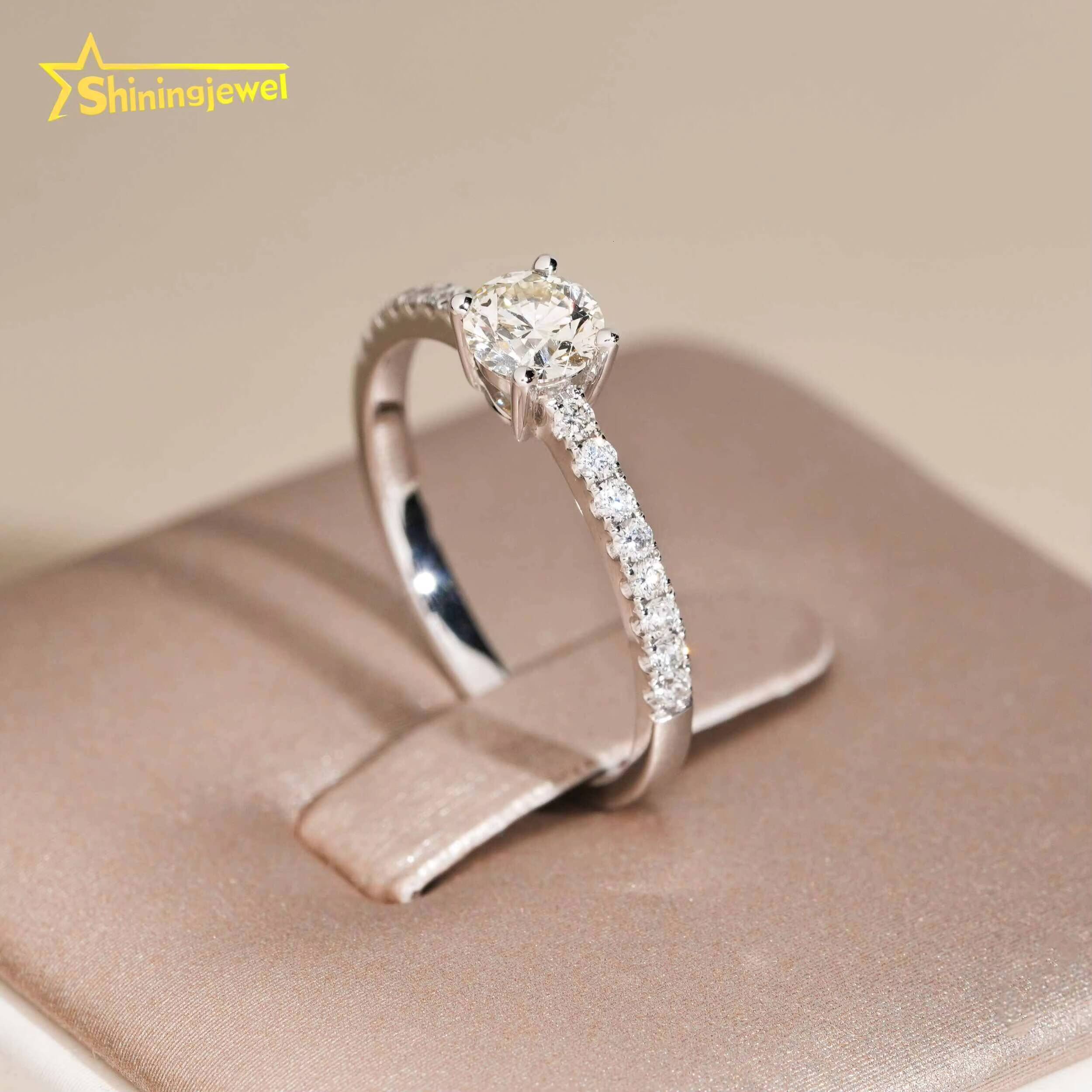 Classic Design Natural Diamond Rings 14k Gold Wedding Ring Engagement Women Fine Jewelry Custom Real Gold Rings