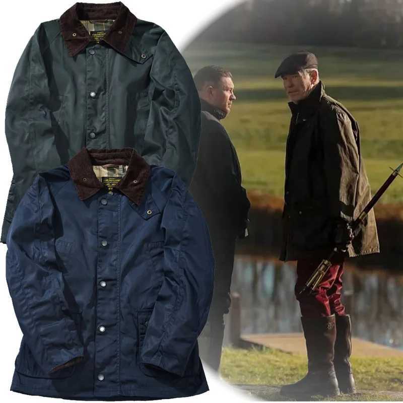 American Vintage Casual Amekaji Waxed Hunting Jacket MidLength Trench Coat with WaistTailored Fit OKONKWO X251028