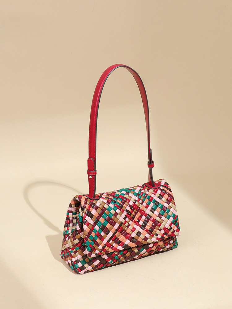 Luxury designer crossbody hand-woven armpit shoulder women's high-end leather handbag