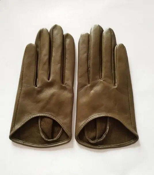 Womens Natural Leather Gloves Female Genuine Suede Leather Brief Dancing Motorcycle Driving Gloves R751 251027