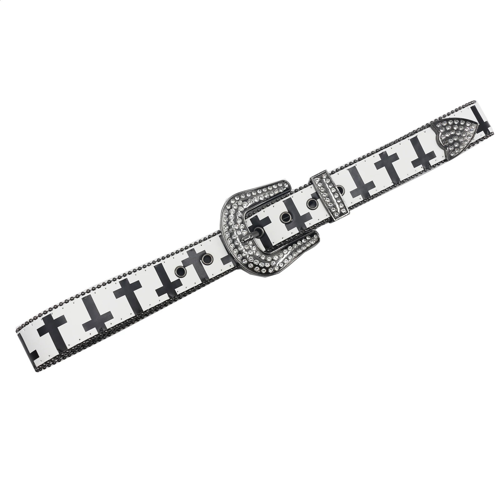 White T Rhinestone Belt Ladies er Belt Diamond Soldier Belt Western Cowboy Y2K Fashion Belt Hip Hop Graffiti Style 251027