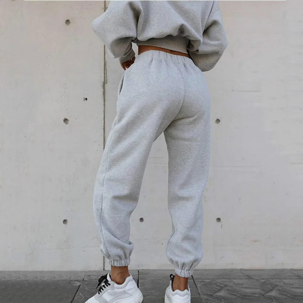 Two Piece Set Casual Fleece Tracksuit Women Winter Womens Sets Oversized Hooded Long Sleeve Hoodie Sport Pants Lady Suit 251027