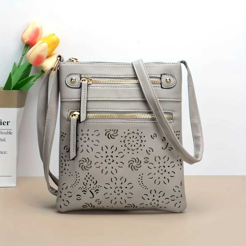Hollow Out Flower Crossbody Bags For Women Vintage Casual PU Shoulder Bag Handbags For Daily Used GiftW251028