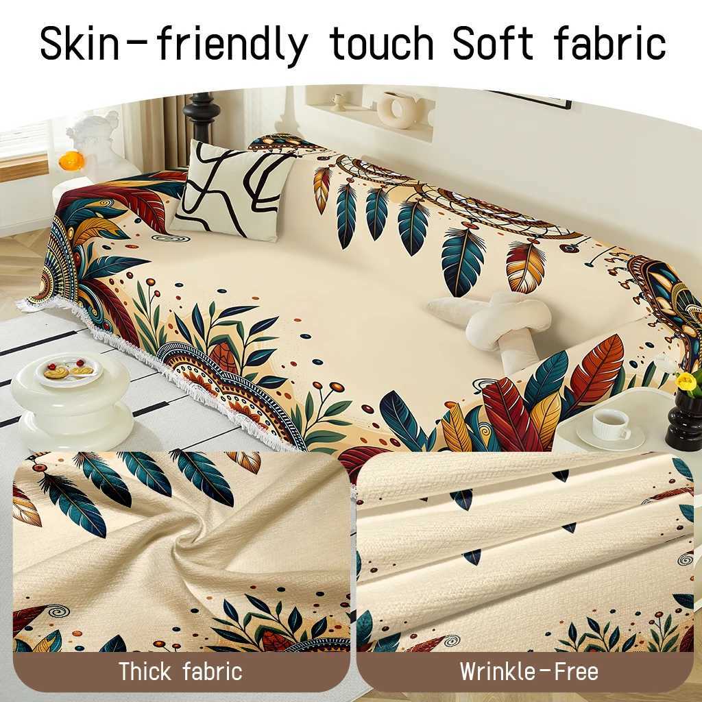 1234seater Bohemian style printed sofa towel home living room sofa cover cloth tassel edge design sofa cover washable C251028