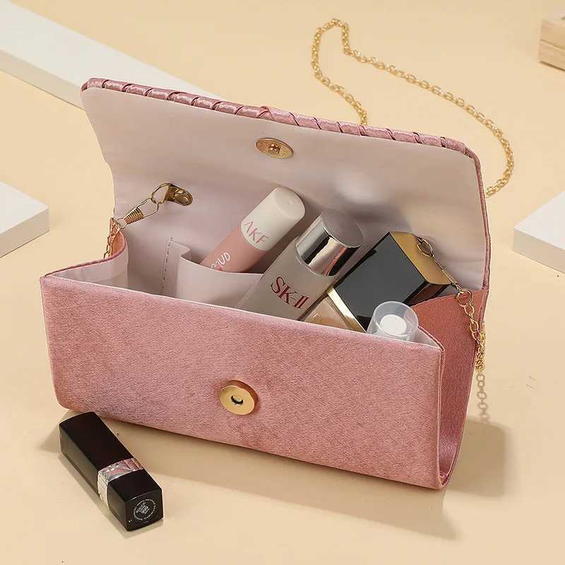 Womens solid color striped dinner bag Chain shoulder bag Portable personalized storage bag Party wedding evening gown bag H251027