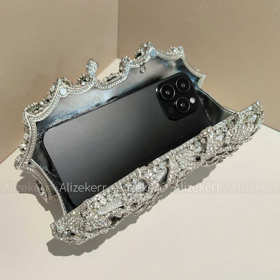Alizekerr Rose Crystal Evening Clutch Bags Women New Boutique Sparkling Diamond Flower Purses And Handbags Wedding Party H251027