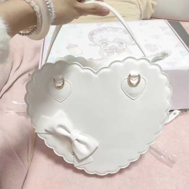 JIAERDI Lolita Heart Pink Handbag Women New Sweet Cute Bow Leather Crossbody Bags Ladies Japanese Kawaii Shoulder Bags AestheticT251028