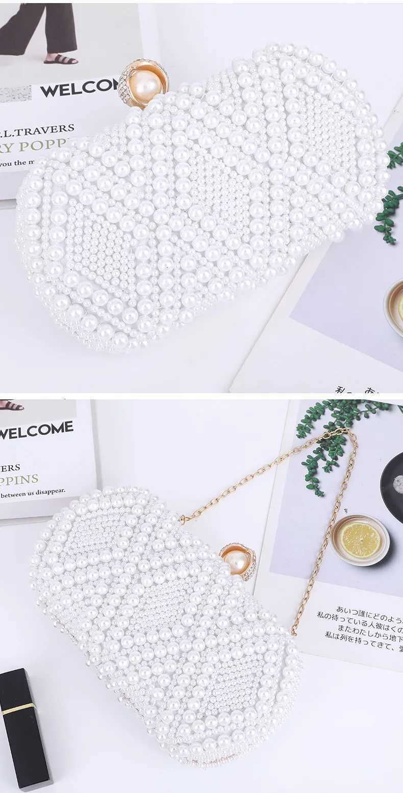 Lovevook 2024 custom Handmade beaded pearl evening hand bag women shining pearl banquet ladies clutch handbag H251027