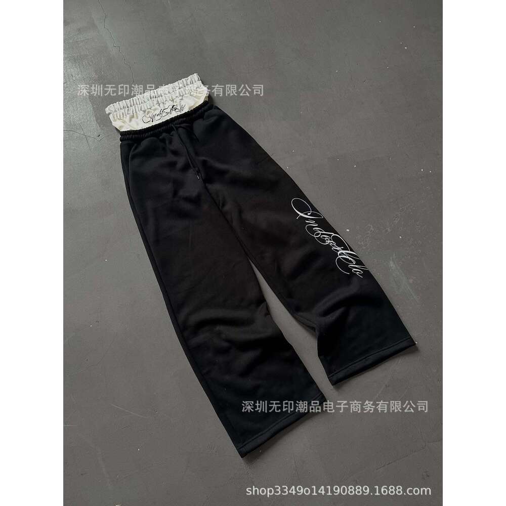 Fashion Double Waistband Multi-Design Unisex Loose Casual Pants