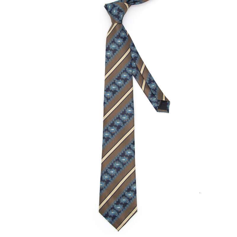 Tie men Includes Cufflinks Pocket Square 3-Piece Set Striped Men's Business Formal Wedding Tie