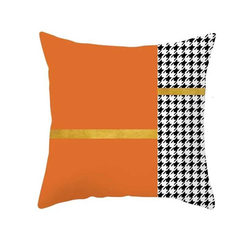 Pillow Case Orange Color Geometric Cushion Covers Horse Pattern Modern Nordic Fashion Simple Covers Decorative Livingroom Sofa Couch C251028