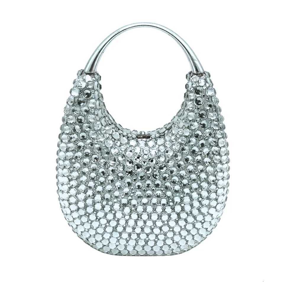 Women Crystal Top Handle Evening Clutch Bag VioletBlue Lady Diamond Cocktail Bags Silver Wedding Party Handbag Classy Gem Purse H251027