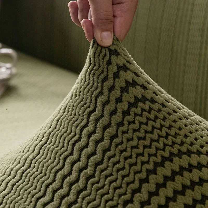 Four Season Universal Elastic Sofa Cover Solid Polar Fleece Anti Slip AllCover Couch Covers Vintage Striped Furniture Protector C251028