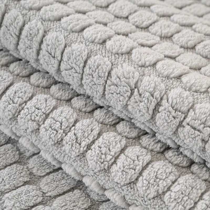 1PCCream style plush thick warm sofa cushion autumn and winter fixed anti slip straight row sofa cushion cover cloth C251028