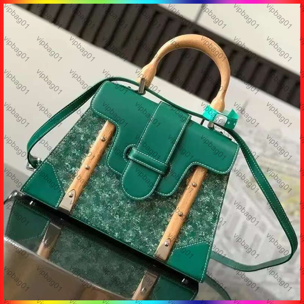 5A Classic Saigon bags Luxury designer makeup bag women's large-capacity handbags high quality genuine leather travel crossbody bag top wooden handle shoulder bag