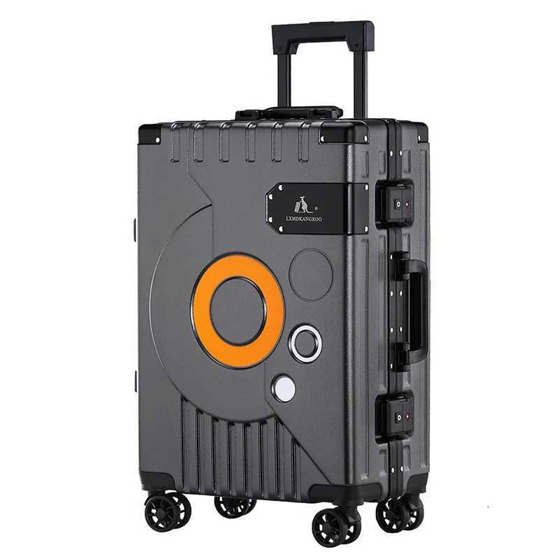 Fashion Aluminum frame travel luggage silent largecapacity trolley suitcase 20 inch suitcase carry on 24 inch password box W251028