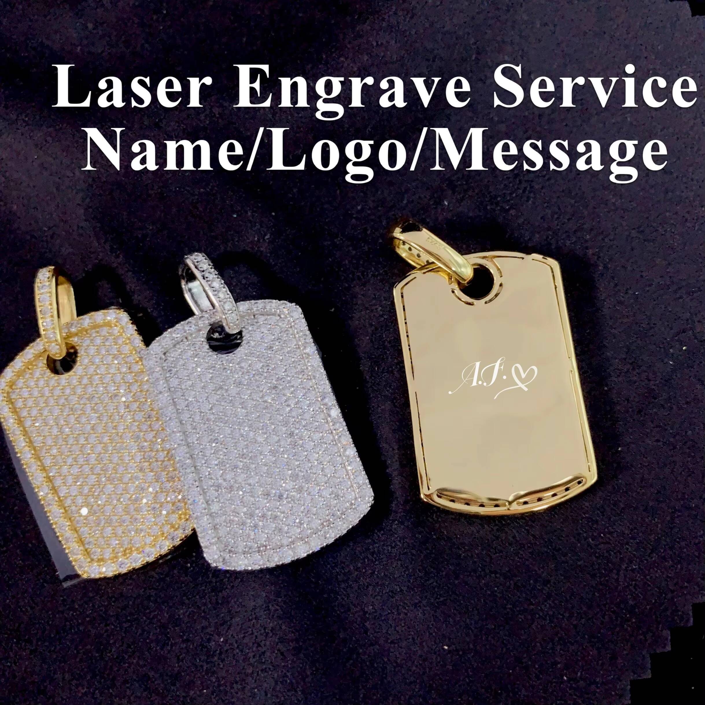 Daily Iced Out Jewelry Dog Tag Engraving Name Moissanite Hip Hop Pendant Cross Iced Out Pendant Religious Jewelry