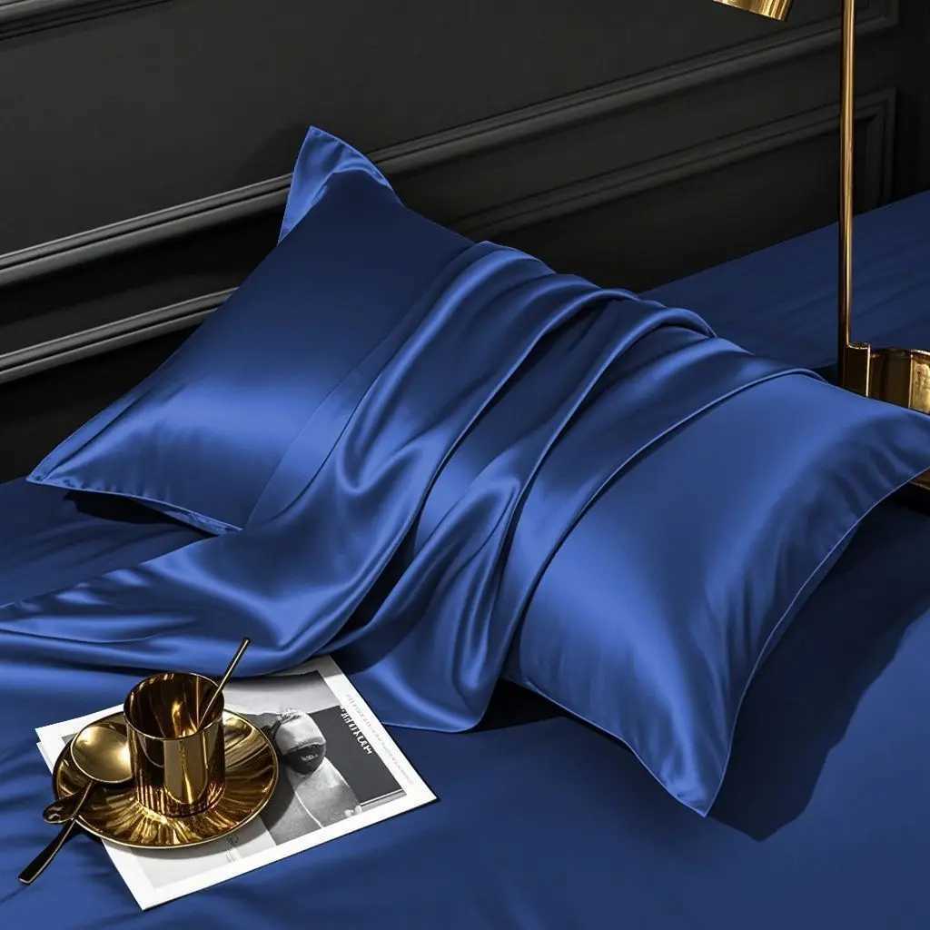 Pillow Case 2Pcs Lot Natural Mulberry Silk case Superior Quty Protect Hair Case Solid Color Bedding Case Cover C251028