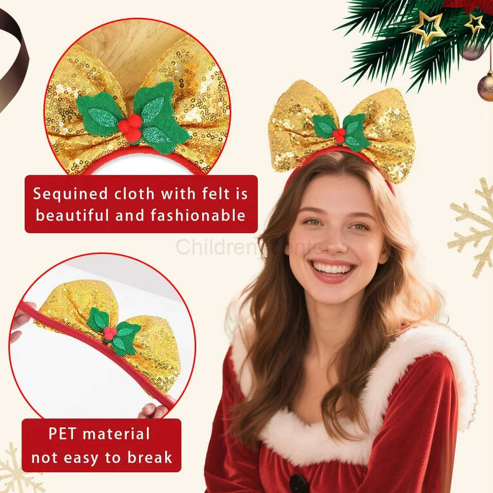 Disney Christmas Sparkling Sequined Christmas Hair Bows from : Ideal Party Supply for Young Girls designer H251119