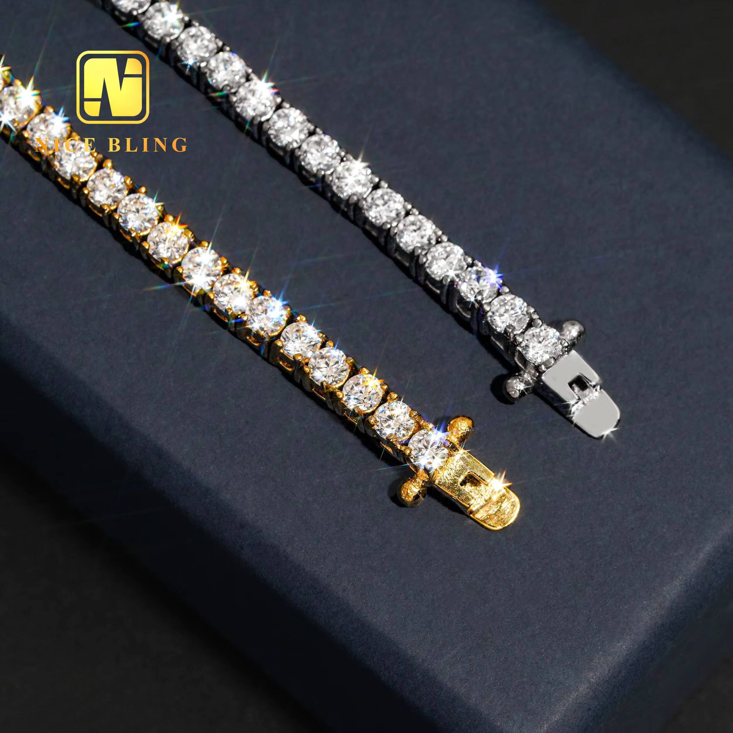 Wholesale Price Fashion Hip Hop Jewelry 316l Stainless Steel Tennis Chains 3mm 5a Cubic Zirconia Necklace Tennis Necklaces