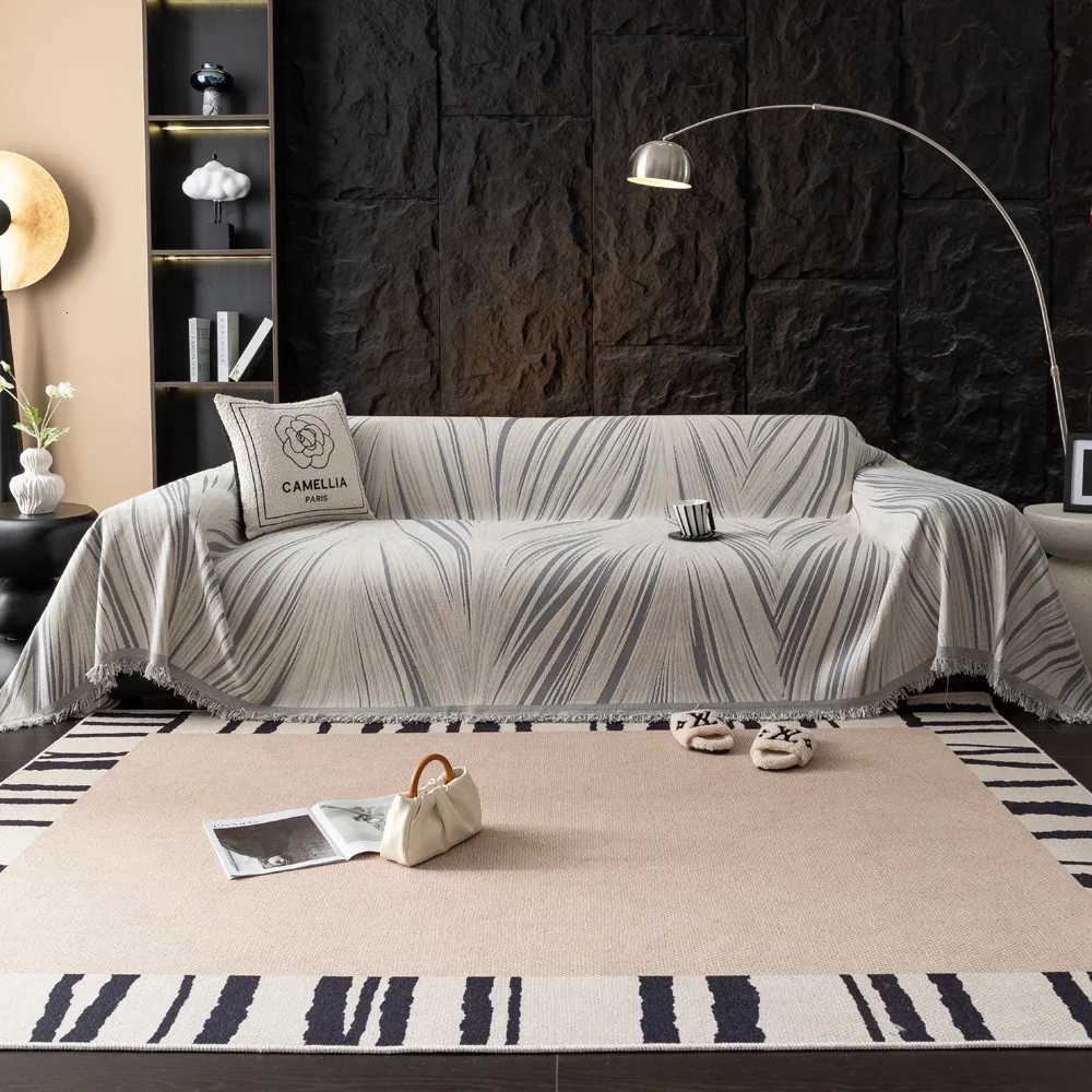 Chenille Fabric Sofa Blanket Nordic Style Universal Throw Blankets with Tassel for Living Room Four Seasons Couch Protector C251028