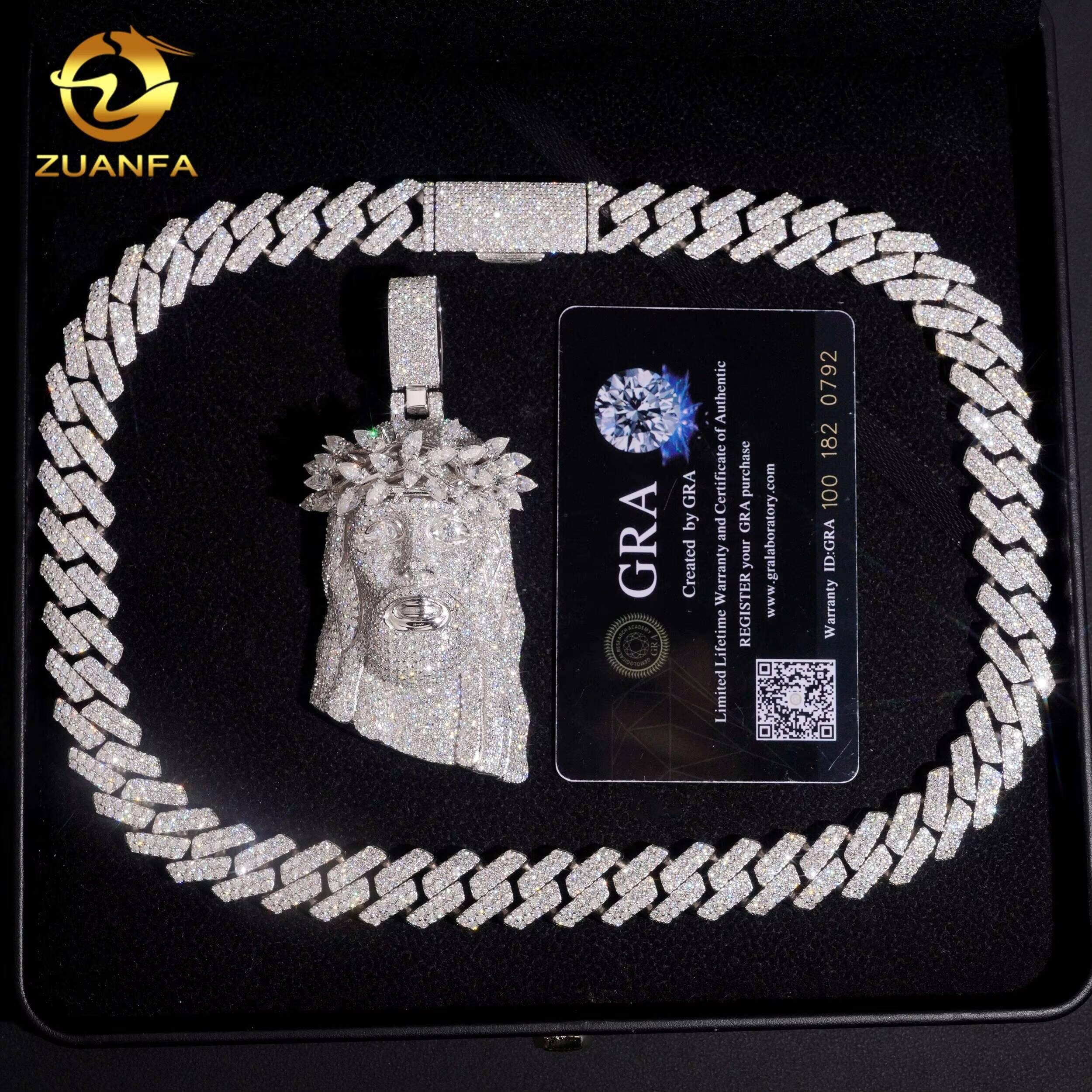 Jesus Pendant Moissanite Hip Hop Jewelry Iced Out Pendant 925 Sterling Silver Moissanite Custom Hip Hop Pendant