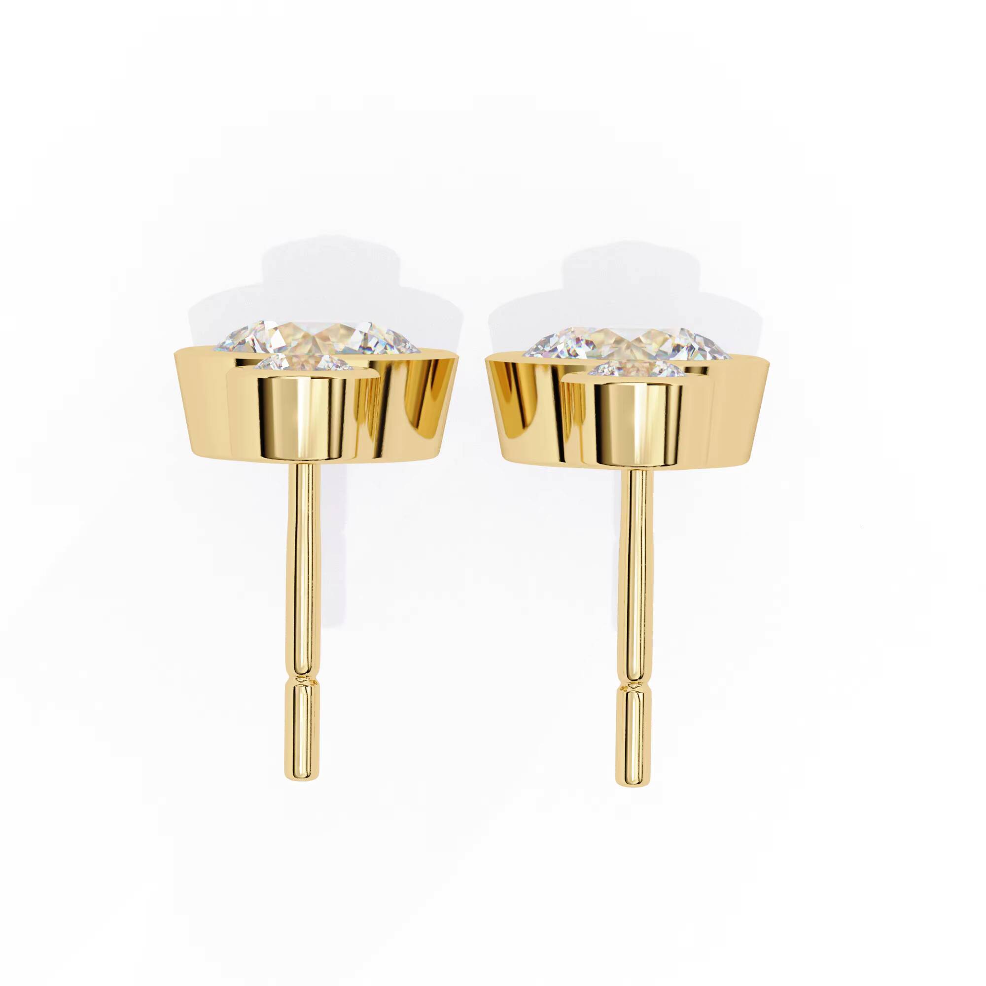 10K White Gold Hoop Earrings With Lab Grown Diamonds Trendy New Luxury Jewelry for Women