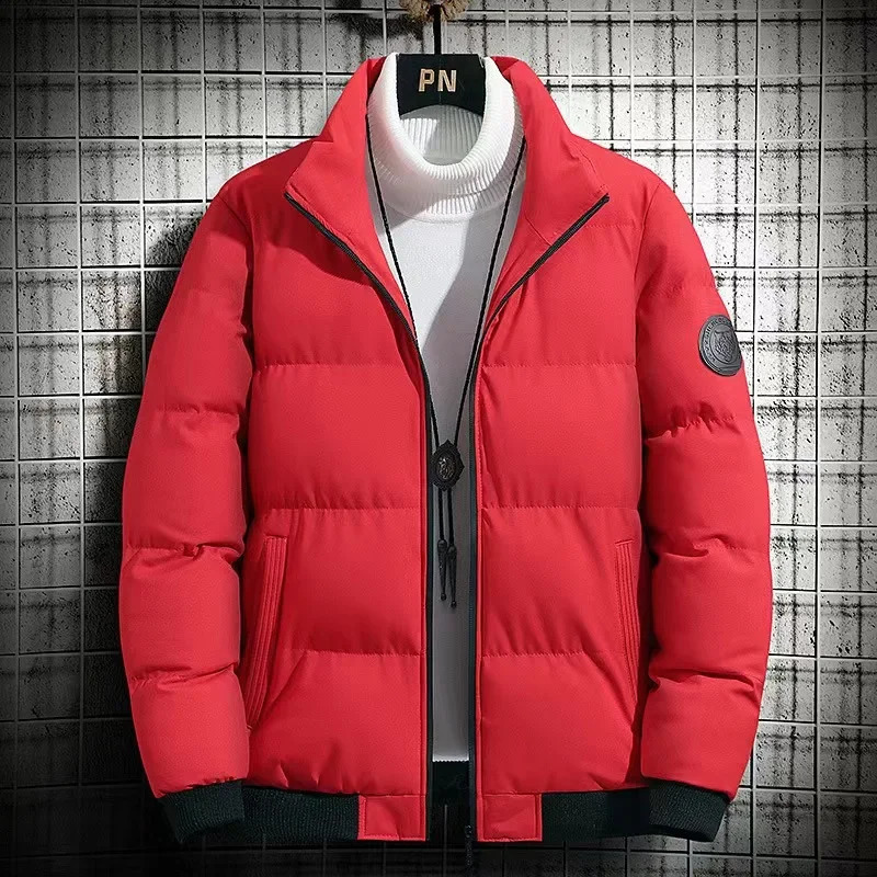 Mens Winter Jacket Thickened Down Cotton Coat Autumnwinter Warm Top Stand Collar Trendy Casual 251027