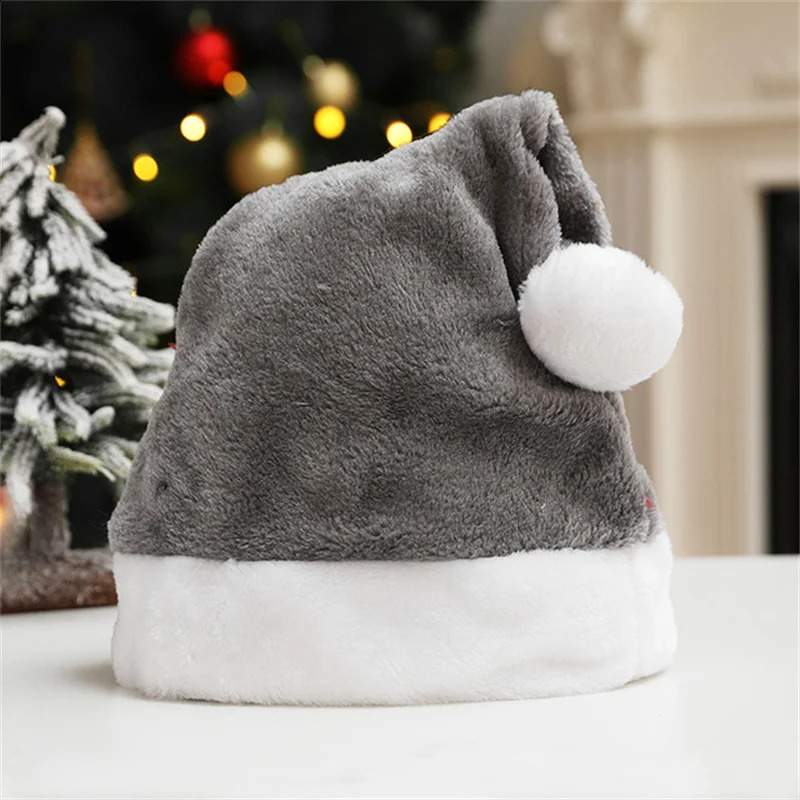 Christmas Santa Hat For Adults And s Unisex Velvet Cozy short Plush Red Xmas Hats Years Holiday Party Supplies 251023