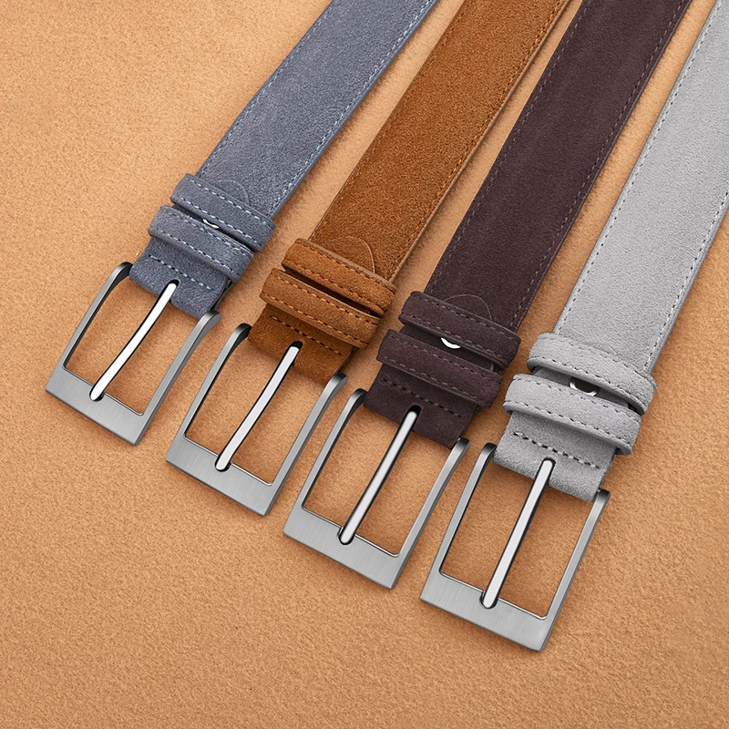 Suede Belt Unisex Jeans Belt High quality velvet leather soft pin buckle belt er Fashion Matching Womens Belt 251024