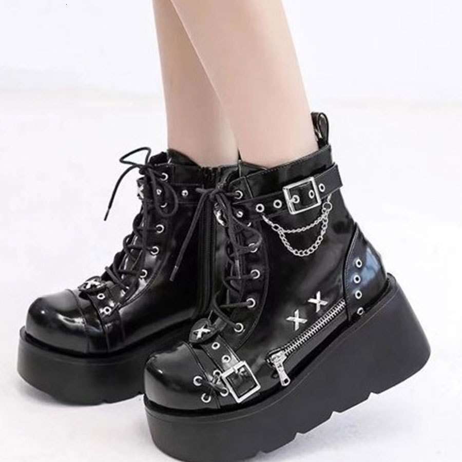 Women's Thick Soled Super Cool Belt Buckle Winter Boots
