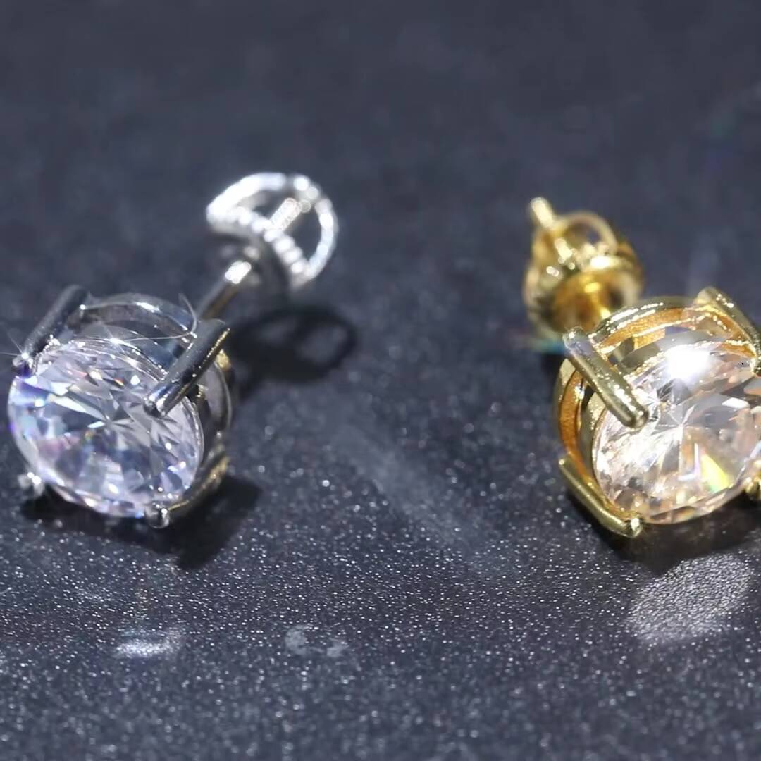 2025 Luxury Moissanite Stud 1ct VVS 925 Sterling Silver Men Women Jewelry Flower Cluster Halo Diamond Earrings GRA Certificate