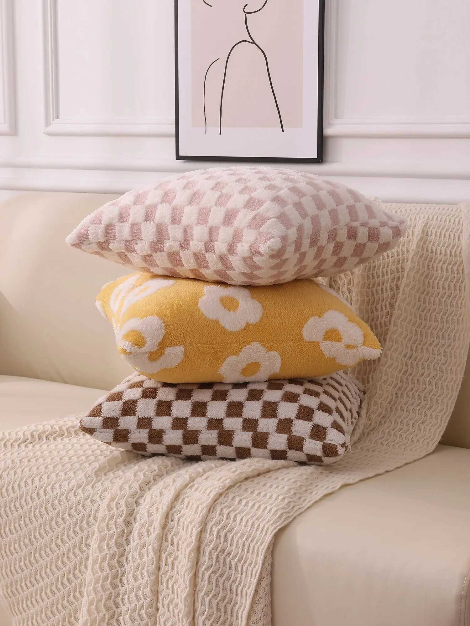 Pillow Case 1PCS Flower case Light Luxury case BackrestCushion Couple Living Room Sofa Bed Headrest case C251028