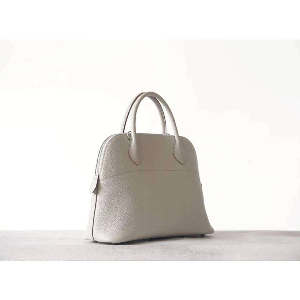 Designer Bags Premium Semi-Handmade First-Layer Cowhide Bowling Portable Shoulder Large Shell Bag Commuting Temperament Versatile Hot Selling