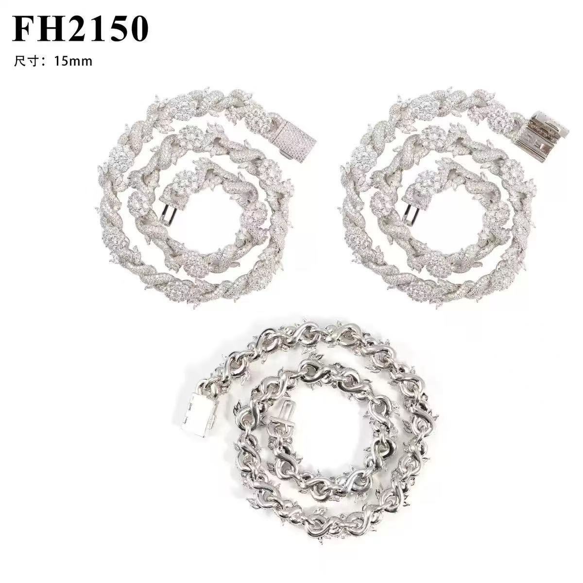 Flower Fancy Design Moissanite Cuban Chain Hip Hop Rock 925 Silver Cuban Link Chain Moissanite Cuban Bracelet