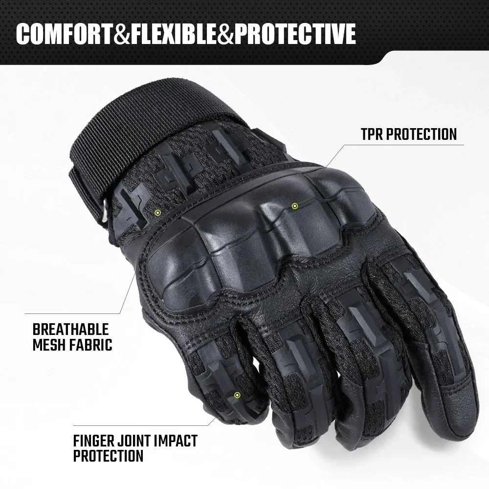 Tactical Gloves Touch Screen Hard Shell Outdoor Hunting Airsoft Combat Shooting Hiking Cycling Sports PU Leather Antiskid Gear 251027