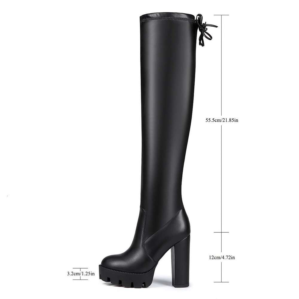 Thick And Stretchy Skinny Knee High Boots