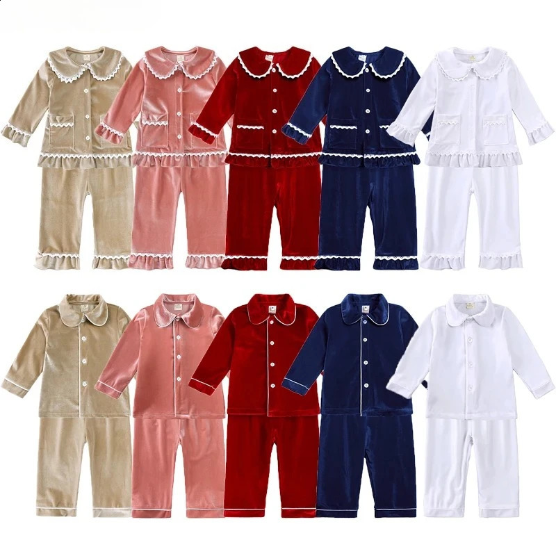 Infant Christmas Pajamas Sets Baby Velvet Thick Matching Family Pjs Children Boy Girl Dress Xmas Robe Kid LoungewearPants 251023