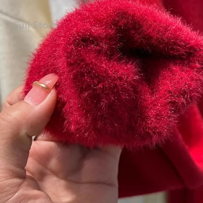 Womens Turtleneck Sweater Winter Retro Red with Velvet Lining Thickened Inner Wear Thermal Knitting Bottoming Shirt 251027