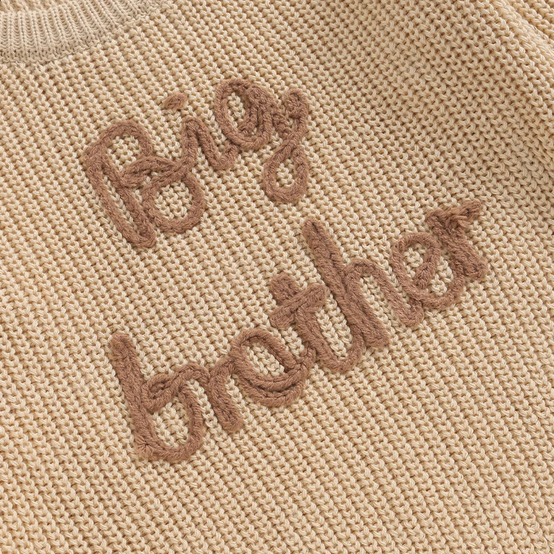0918 Lioraitiin 12M5Y Winter born Kids Boys Sweaters Cotton Long Sleeve Letter Embroidery Pullover Loose Knitwear Tops 251027