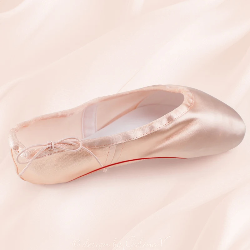 Professional Ballet Pointe Shoes With Genuine Leather Sole Women Satin Ballet Shoes With Ribbons For Professional Ballerina 251023ww
