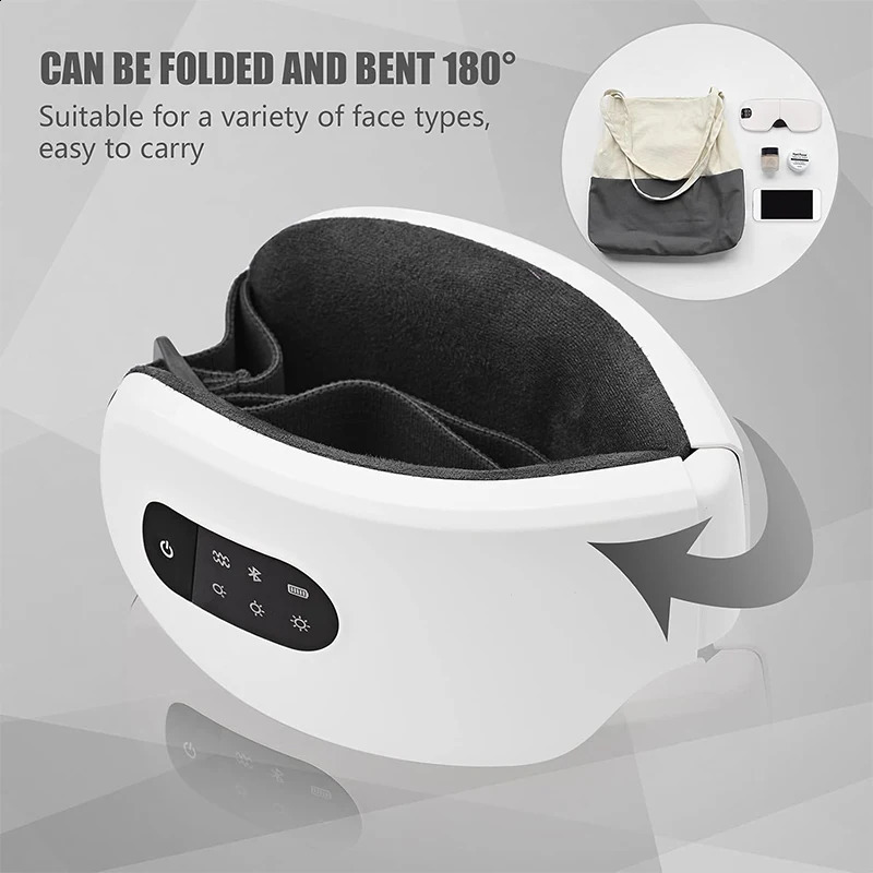 Electric Heated Eye Massager Smart Airbag Vibration Eye Care Instrument With Bluetooth Eye Strain Migraines Relief Improve Sleep 251027