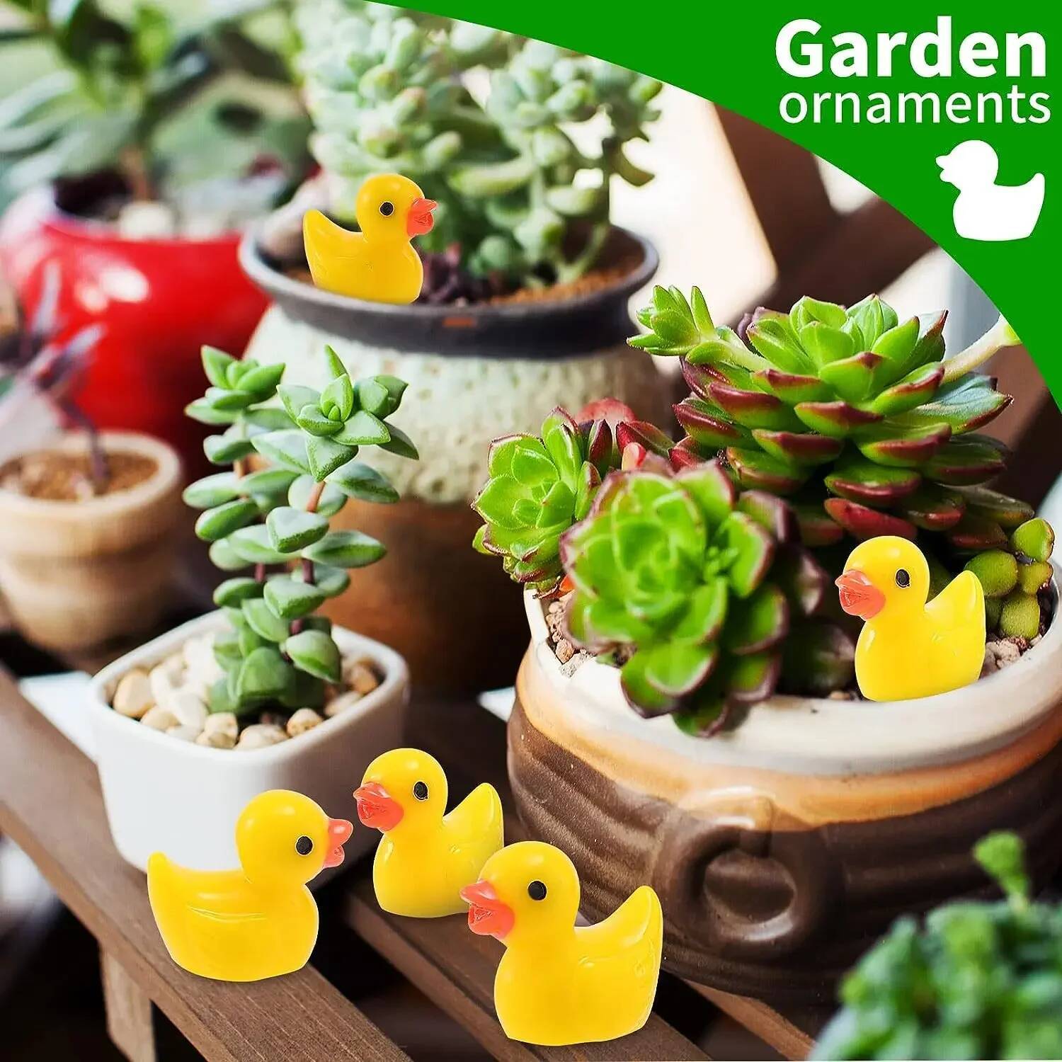 100/200Pc/set Mini Resin Ducks Tiny Miniature Figures Bulk Little Duck Charms for Party, DIY Micro Landscape Decorations ddmydog