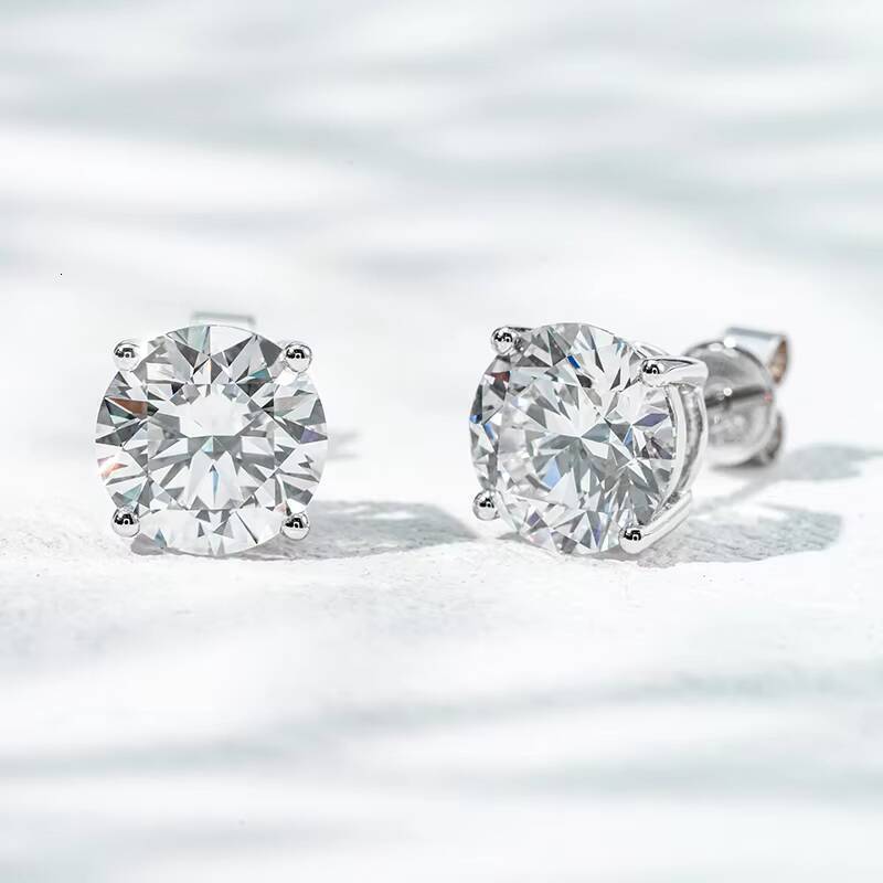 Starsgem 3ct per pair Round Brilliant Cut Lab Grown Diamond 14K Gold 5171mm Diamond Stud Earrings IGI Jewelry