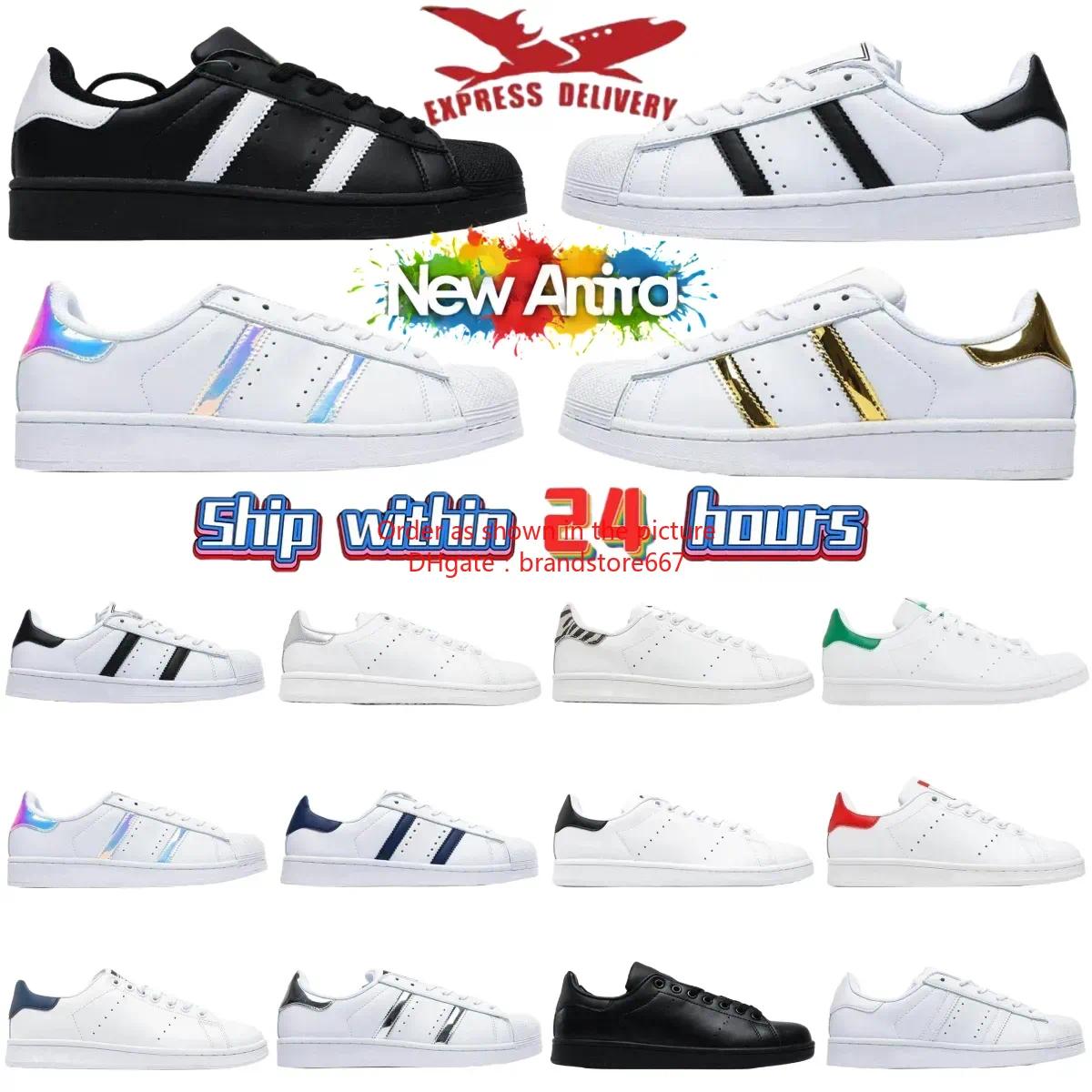 Designer casual shoes Shell Toe shoes Classic Stan Smith Superstars Running Shoes Men Women Trainers Triple Black White Red Silver Green Pink Navy Blue Sneakers
