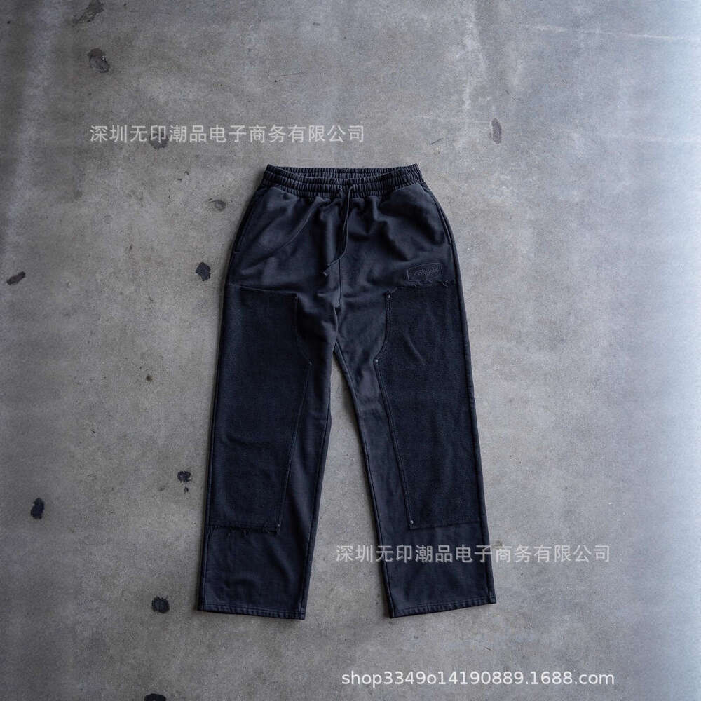 Fashion Loose Unisex 3D Letter Embroidery Autumn Waffle Pullover Top