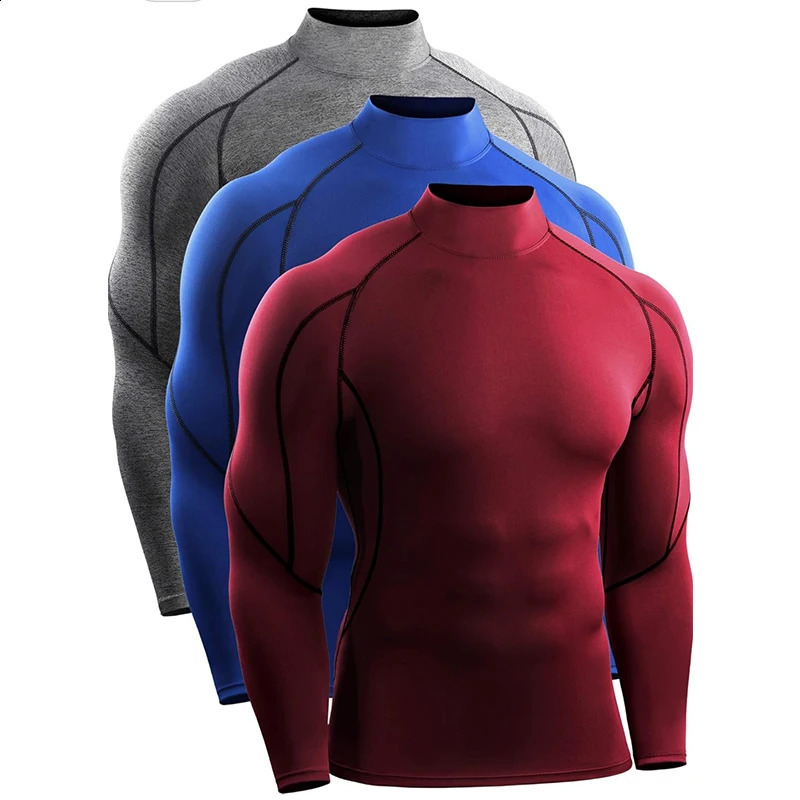 Mens Running T Shirt Sportswear Long Sleeve Male Tracksuit Elastic Rashgard Gym Fitness Tights Training Compression Tshirt Men 251020