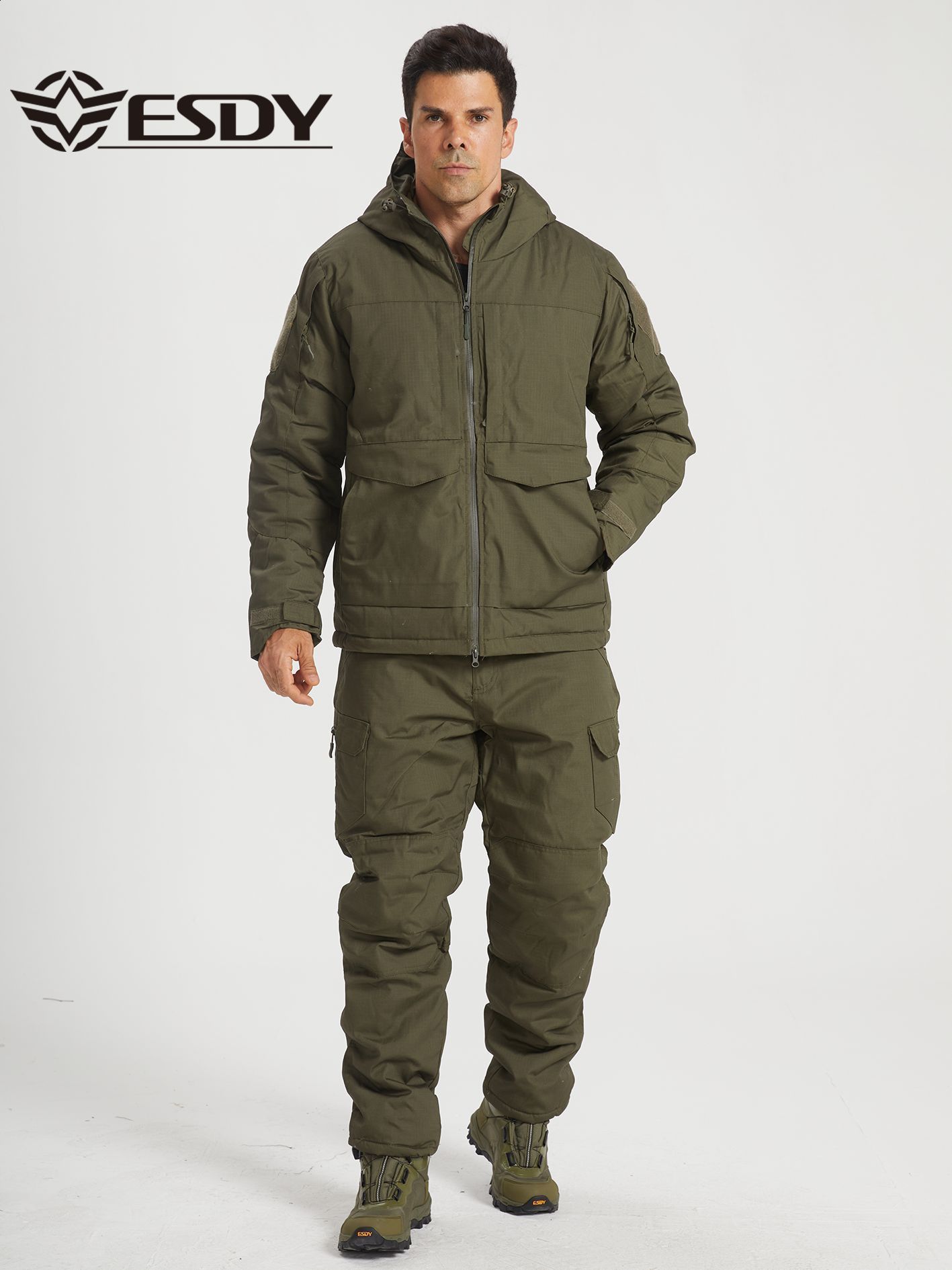 ESDY Outdoor Camouflage Softshell Pants Set ColdProof Warm Thickened Sportswear Camouflage Suit Outdoor Mens Softshell Jacket250926