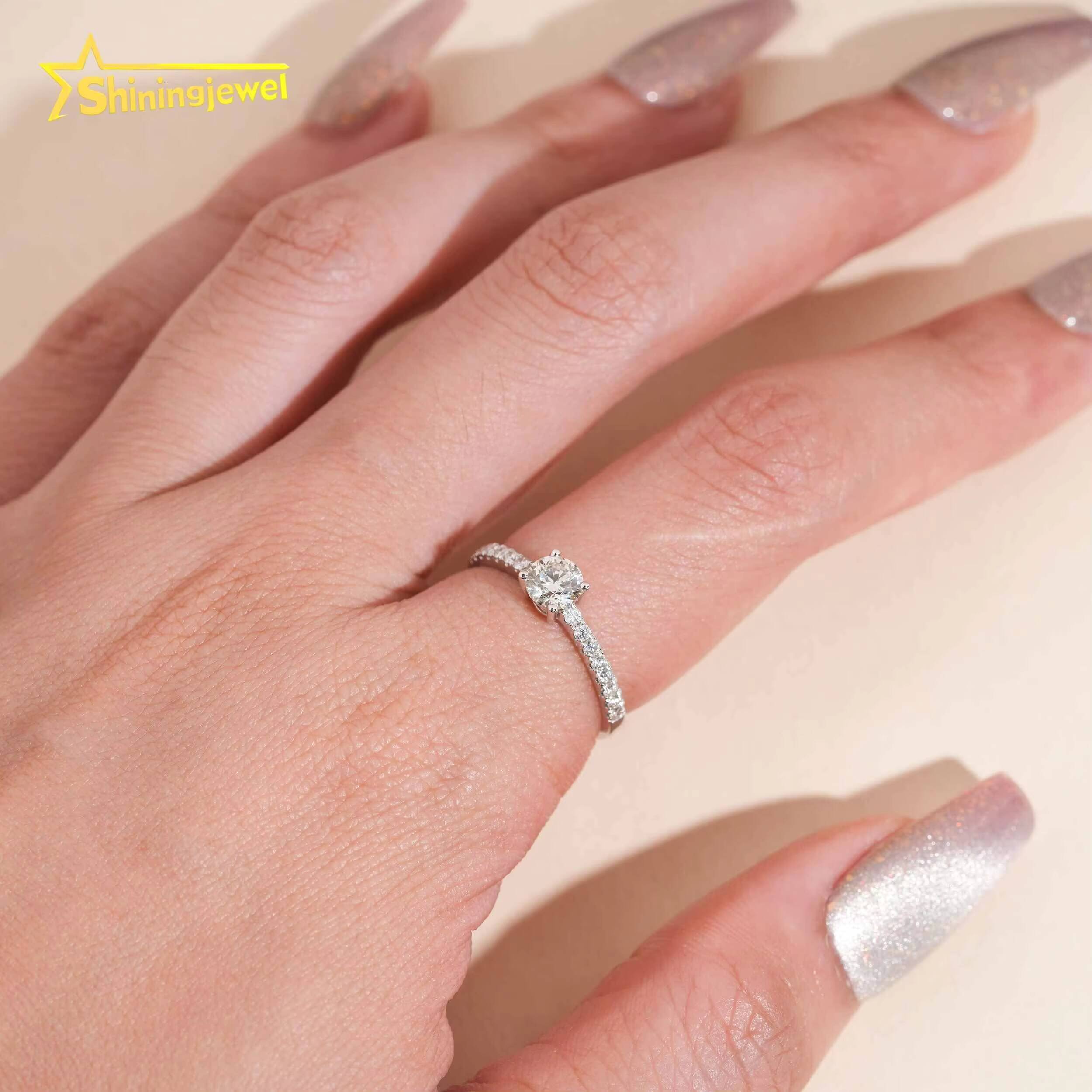 Classic Design Natural Diamond Rings 14k Gold Wedding Ring Engagement Women Fine Jewelry Custom Real Gold Rings